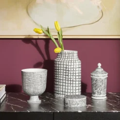 Post Scriptum Black & White Vase with Lid by Formafantasma