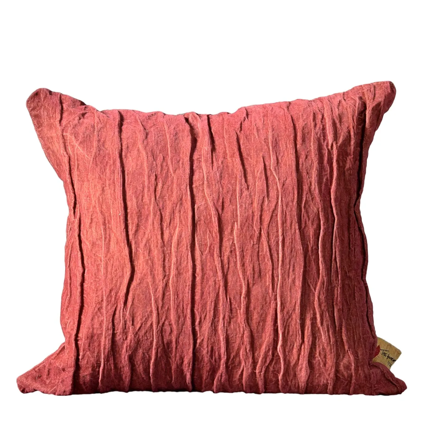 Potentilla Square Red Velvet Cushion