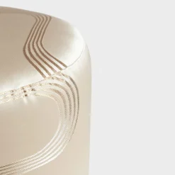 Pouf Vague Ivory with Rubelli archive fabric and basket base