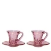 Prestige Set of 2 Transparent Pink Espresso Cups