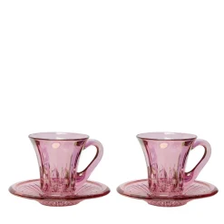 Prestige Set of 2 Transparent Pink Espresso Cups