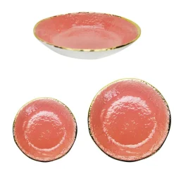 Preta Oro Dusty Pink Gold Dinner Plates Set for 6