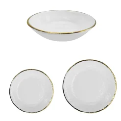 Preta Oro Milk Gold Dining Plates Set for 6