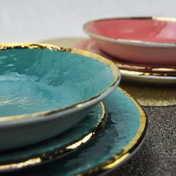 Preta Oro Red Gold Dinner Set for 6