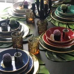 Preta Oro Red Gold Dinner Set for 6