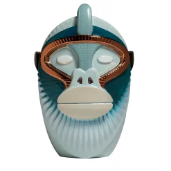 Primates Kandti Glossy Light Blue Ceramic With Metal Details Vase By Elena Salmistraro
