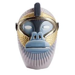 Primates Kandti Glossy Lilac Ceramic With Metal Details Vase By Elena Salmistraro