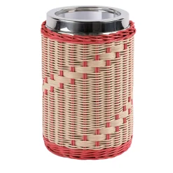 Primula Wicker Basket Pink and Natural with Glacette