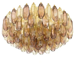 Prismatico 91 Elements Amber And Amethyst Compact Glass Chandelier