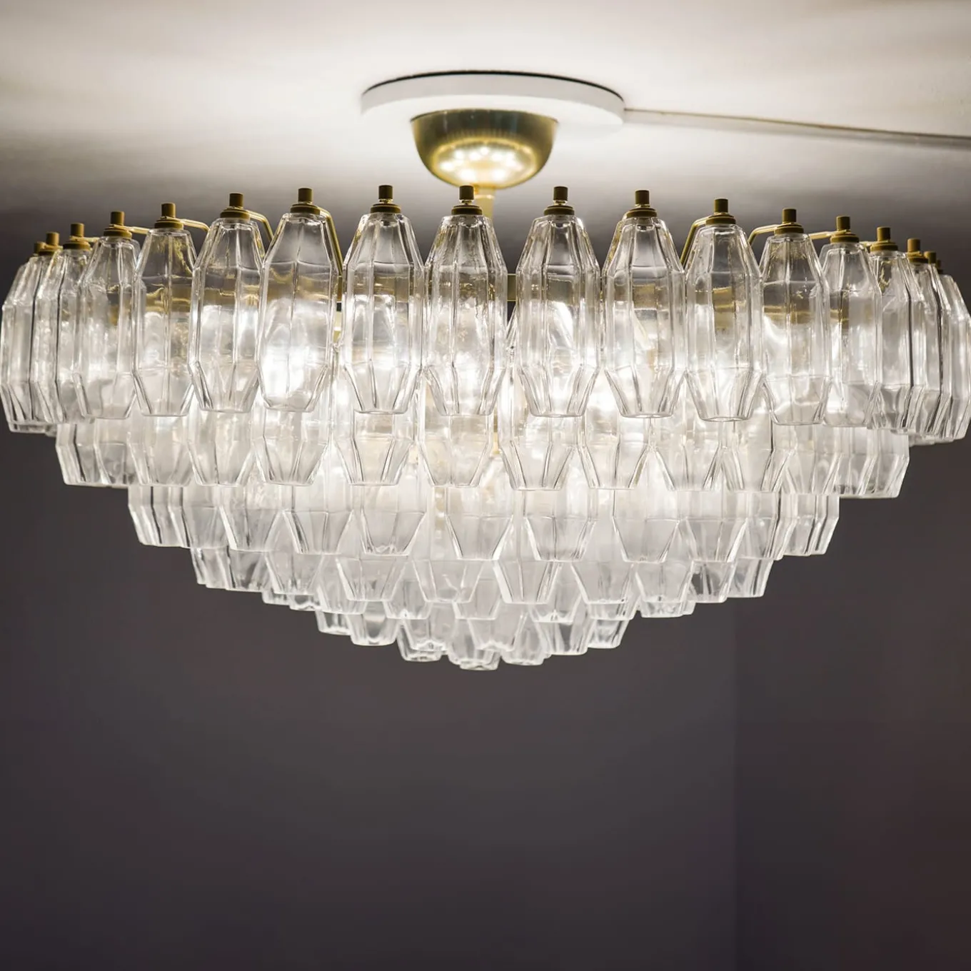 Prismatico 12-Light Clear Ceiling Lamp