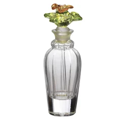 Profumo Crystal Green Murano Flower Stopper Perfume Bottle