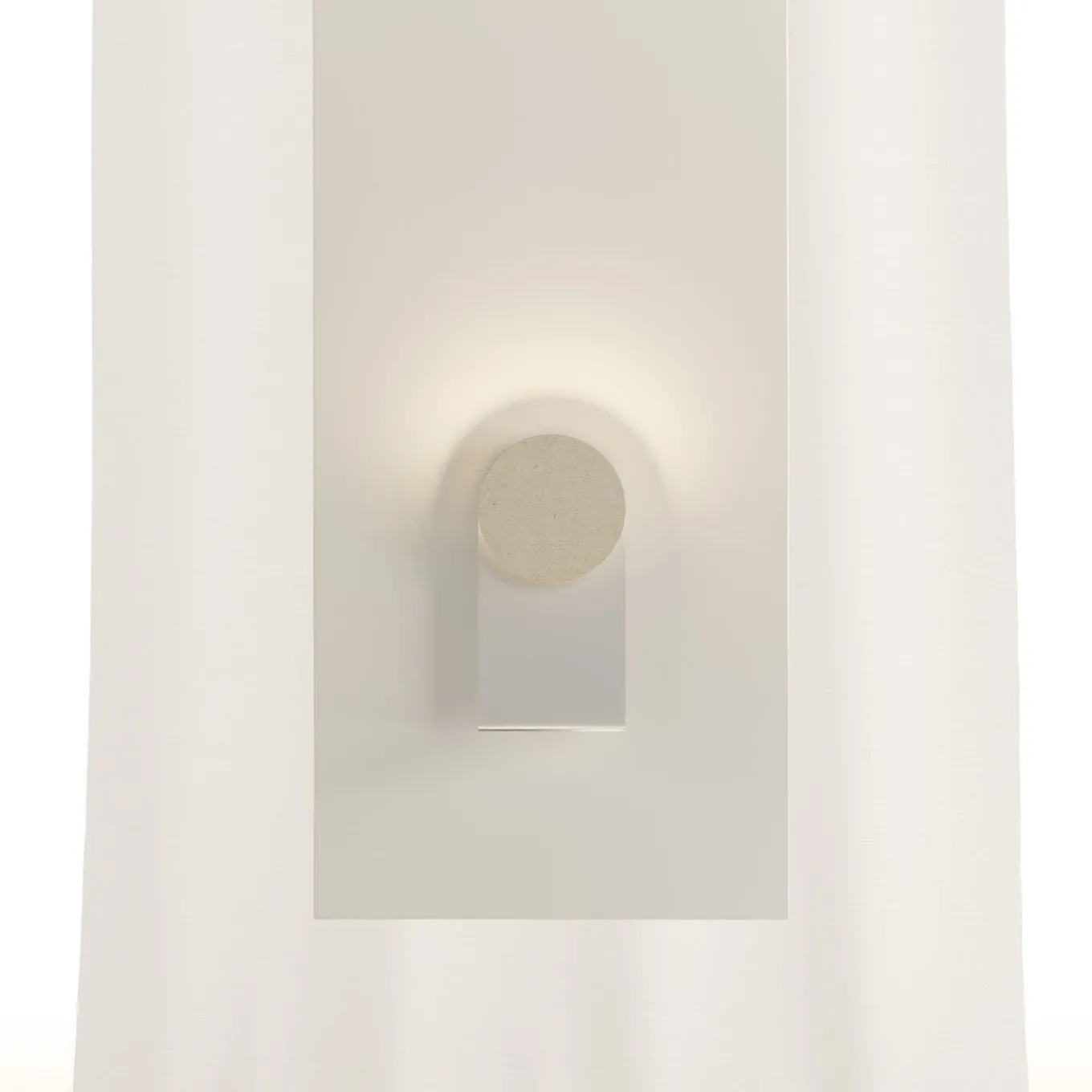 Punto A Beige Lecce Limestone Wall Lamp by Apospersano