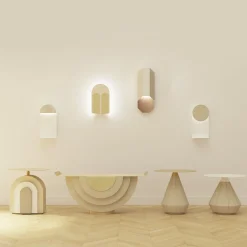 Punto B Beige Lecce Limestone Wall Lamp by Apospersano