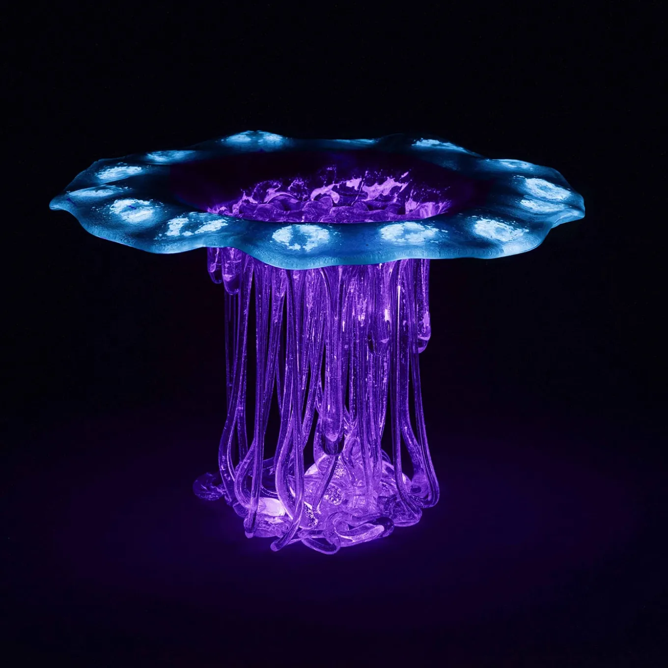 Purple And Blue Glass Sculpture