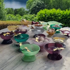 Purple Glass Salt Cellars - Set of 2