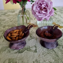 Purple Glass Salt Cellars - Set of 2