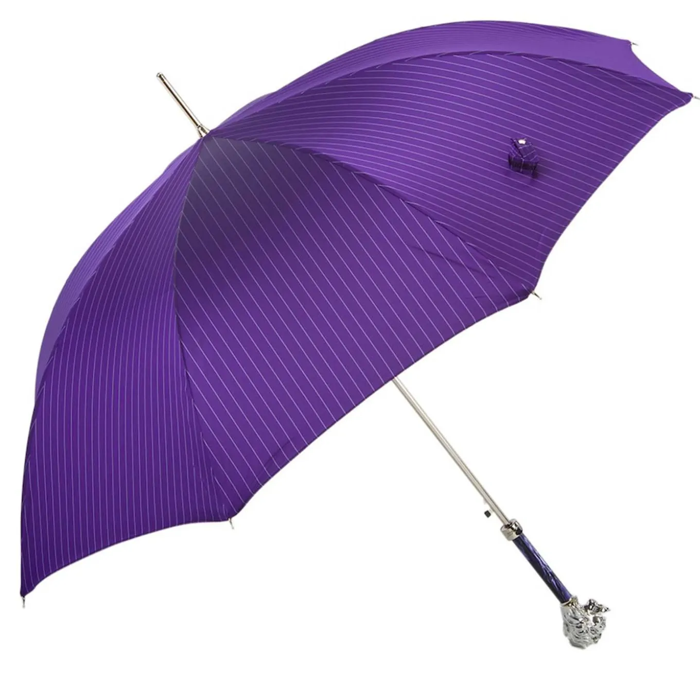 Purple Silver Lion Handle Umbrella