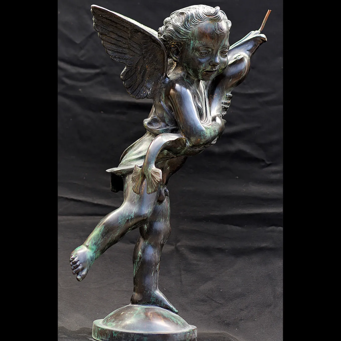 Putto with Dolphin Sculpture