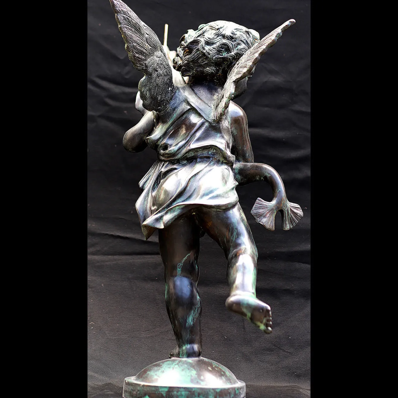 Putto with Dolphin Sculpture