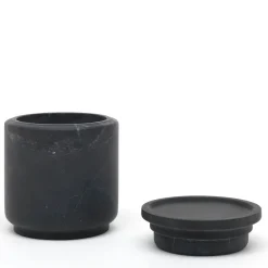 Pyxis Medium Black Marquina Jar by Ivan Colominas