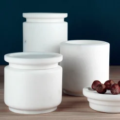 Pyxis Medium White Michelangelo Jar by Ivan Colominas