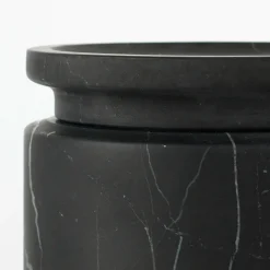Pyxis Small Black Marquina Jar by Ivan Colominas