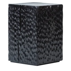 Quartus II Carved Black Stool