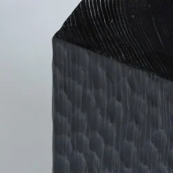 Quartus II Carved Black Stool