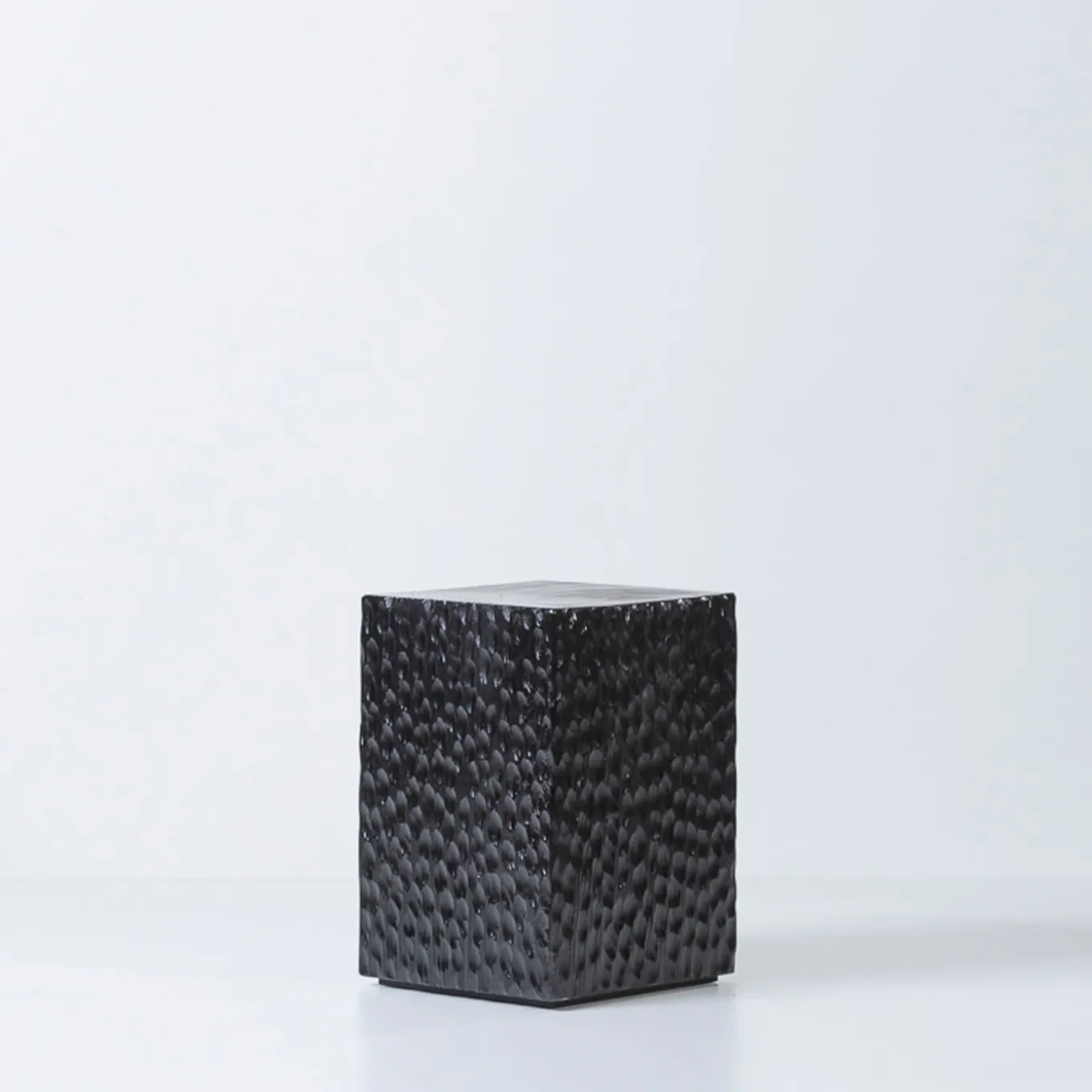 Quartus III Carved Black Stool