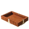 Raban R Rectangular Orange Leather Tray