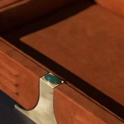 Raban R Rectangular Orange Leather Tray