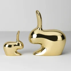 Rabbit Doorstop in Polished Brass by Stefano Giovannoni