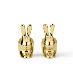 Rabbit Salt and Pepper Shaker in Brass Finish By Stefano Giovannoni