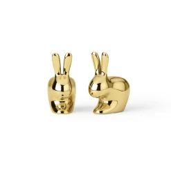 Rabbit Salt and Pepper Shaker in Brass Finish By Stefano Giovannoni
