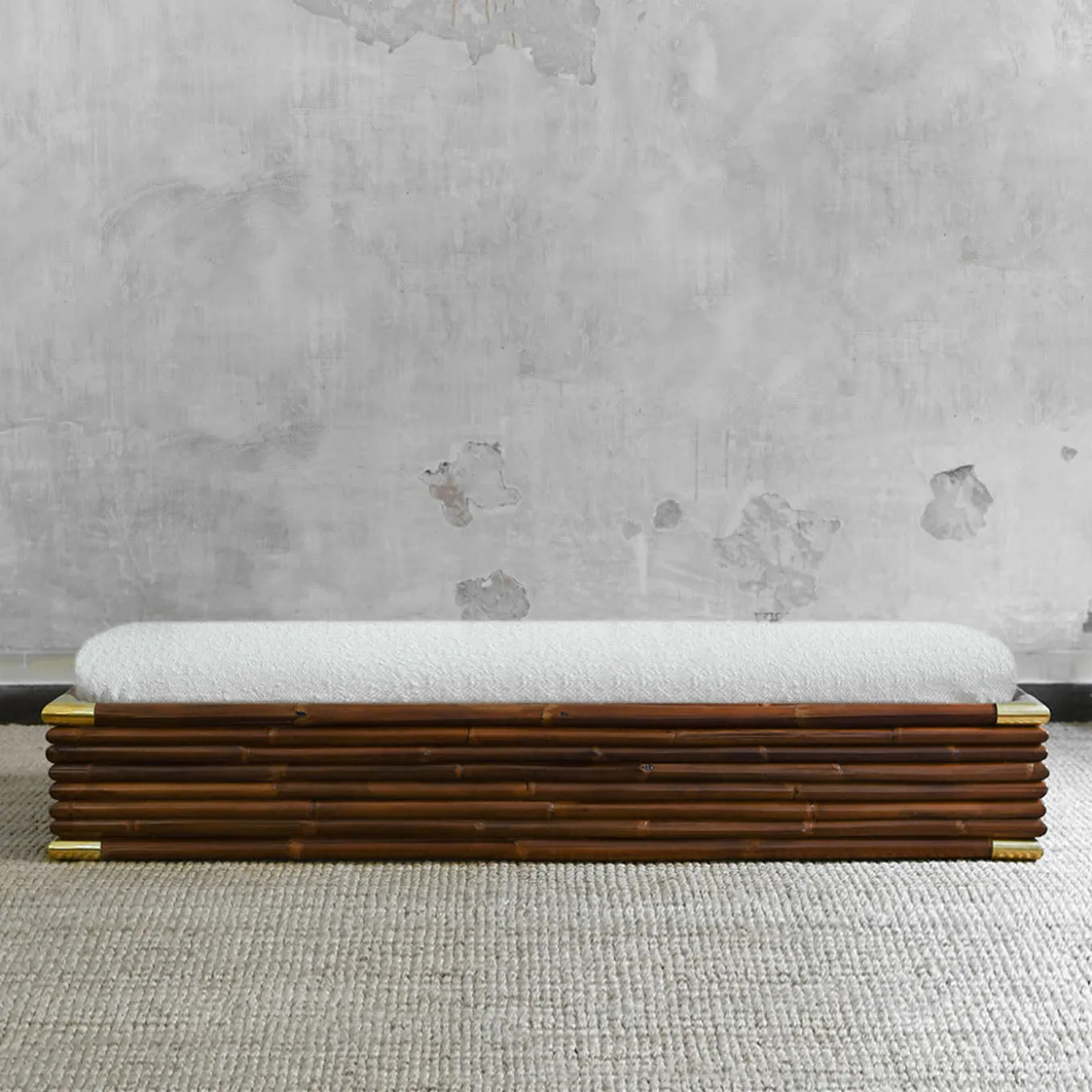 Raccordi Series Bamboo & Brass Bench