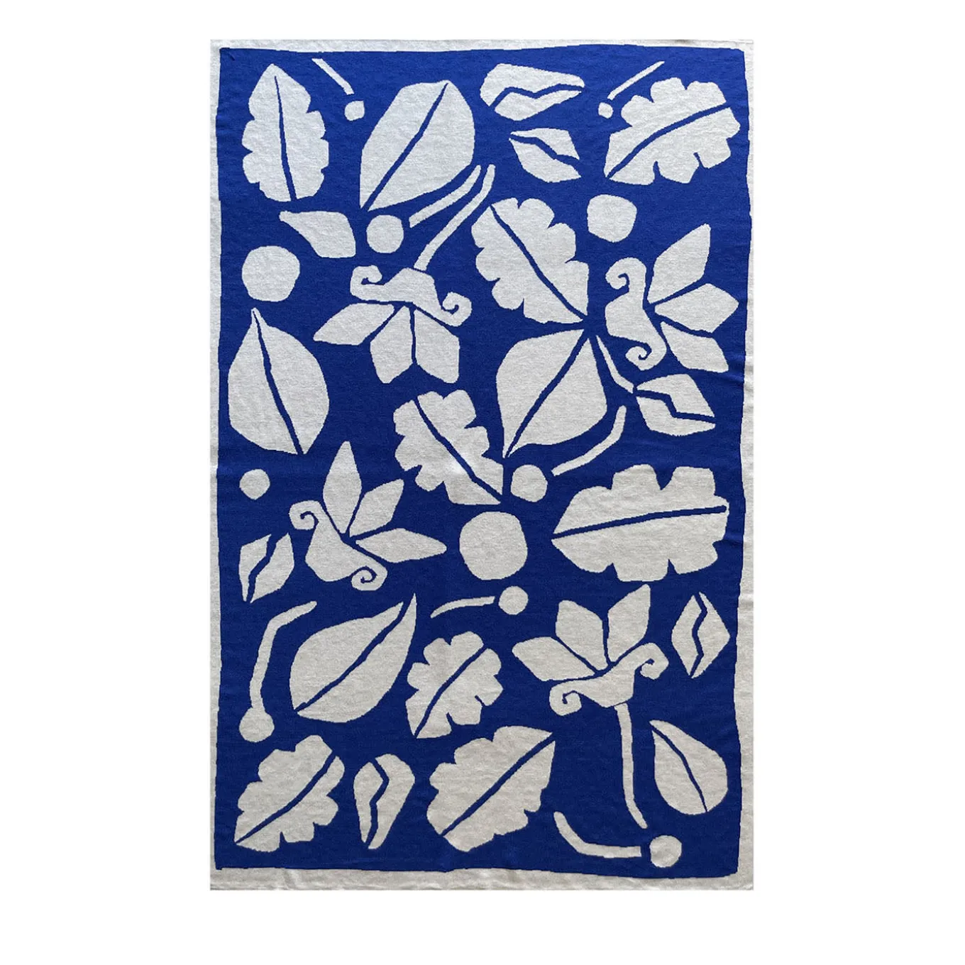 Radici Blue Organic Patterns Merino Wool Tapestry/Blanket