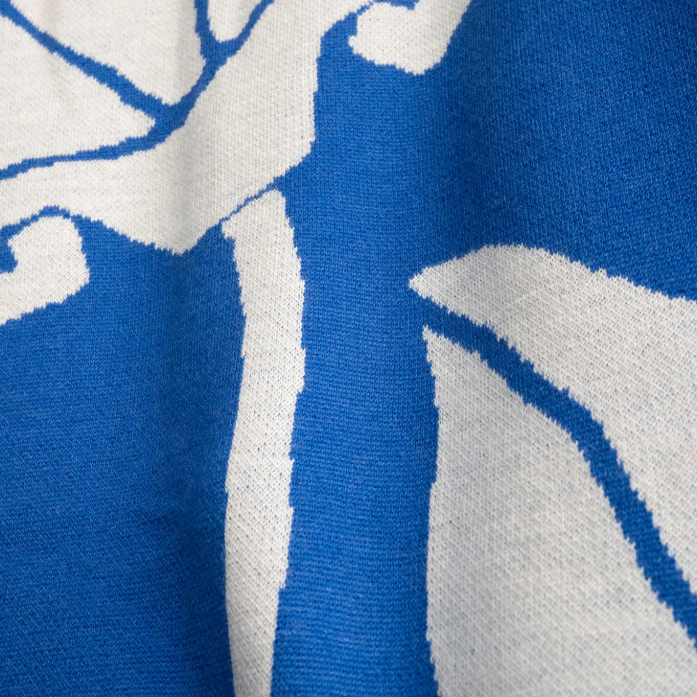 Radici Blue Organic Patterns Merino Wool Tapestry/Blanket