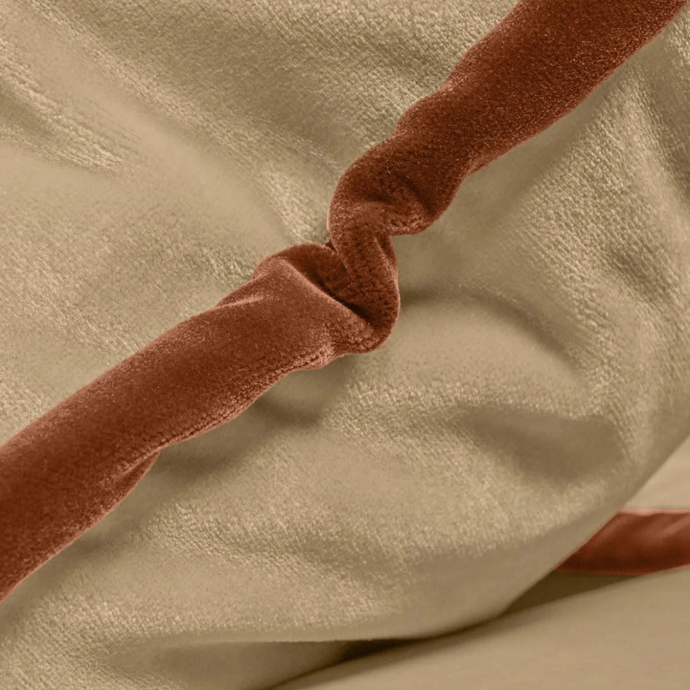 Rafaella Bio Beige & Orange Velvet 3 Seater Sofa