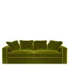 Rafaella Green & Gold Velvet 3 Seater Sofa
