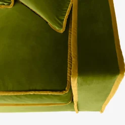 Rafaella Green & Gold Velvet 3 Seater Sofa