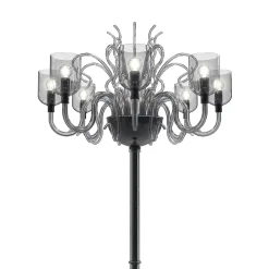 Raffaello 8-light Gray Murano Glass Floor Lamp