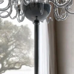 Raffaello 8-light Gray Murano Glass Floor Lamp