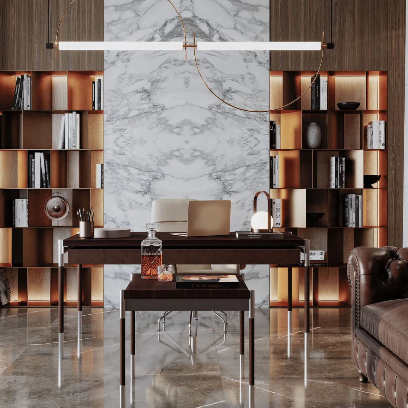 Ragion Olive-Wood Desk by Michael Schoeller