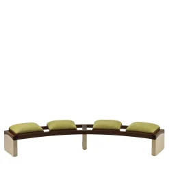 Rail 4-Seat Curved Bench by Lorenza Bozzoli