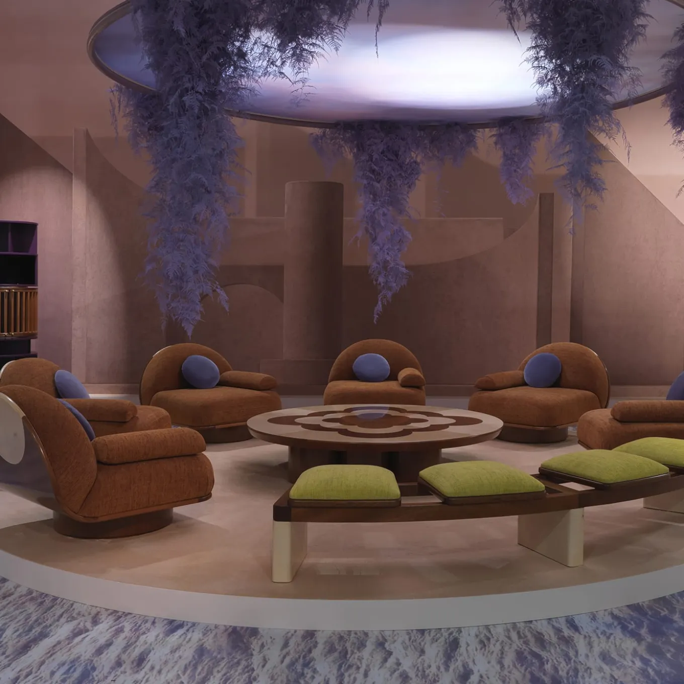 Rail 4-Seat Curved Bench by Lorenza Bozzoli