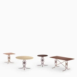 Ramorama Wrought Iron Square Light-Brown Table