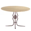 Ramorana Round Wrought Iron Travertine Table