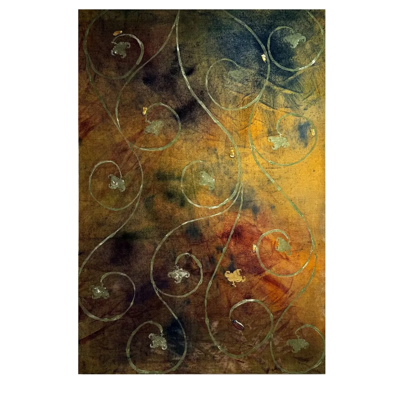 Rampicante Velvet Silk Hand-Painted Tapestry
