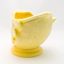 Raphael Yellow Ceramic Decorative vase with Engraving