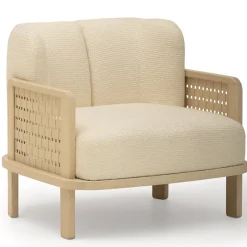Raquette 180 Beige Armchair by Cristina Celestino
